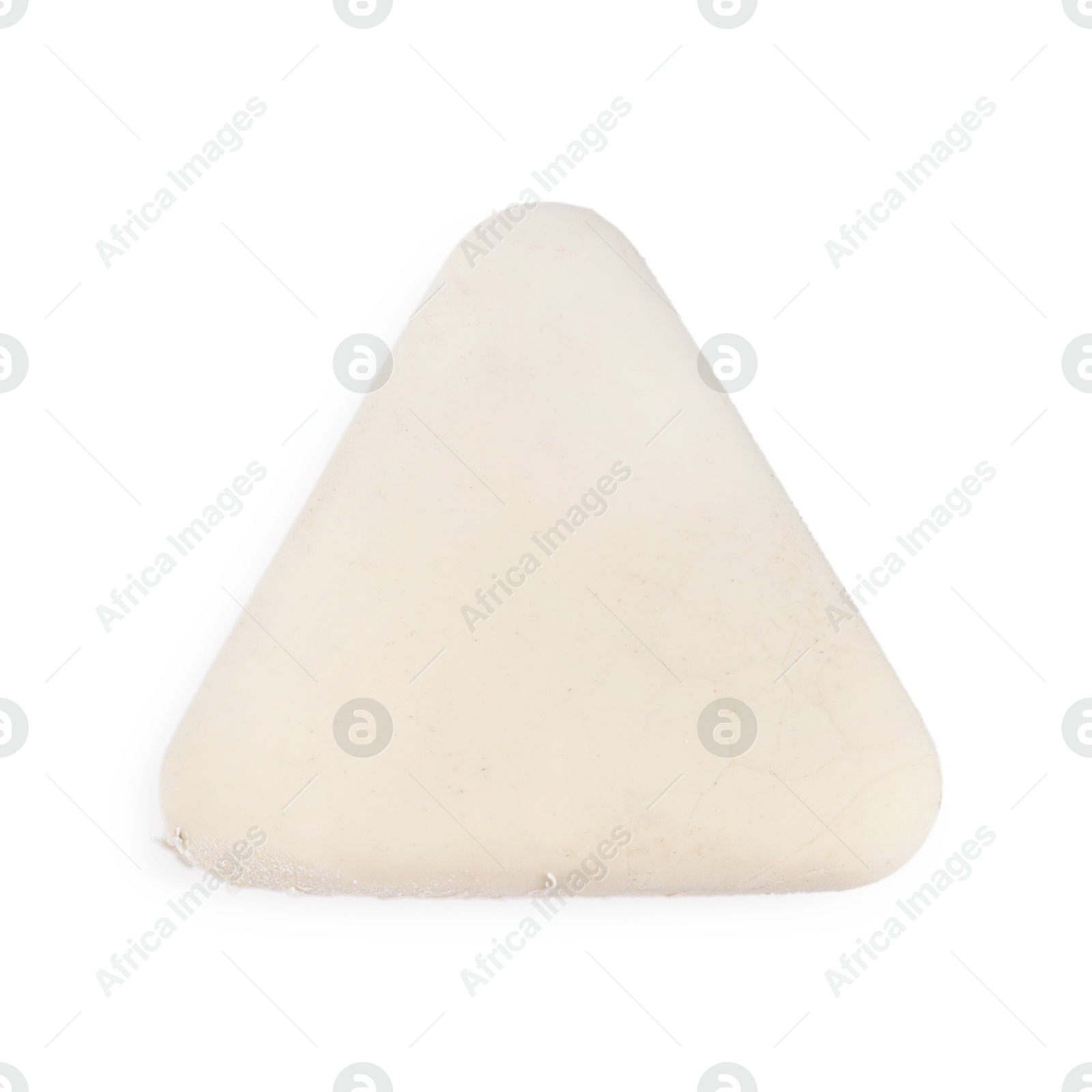 Photo of One eraser isolated on white, top view