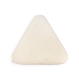 Photo of One eraser isolated on white, top view