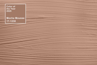 Image of Mocha mousse - color of 2025 year. Liquid foundation, top view