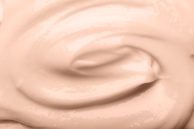 Image of Body cream, top view. Mocha mousse - color of 2025 year