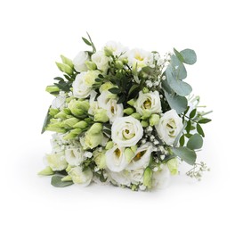 Photo of Wedding bouquet of beautiful flowers isolated on white