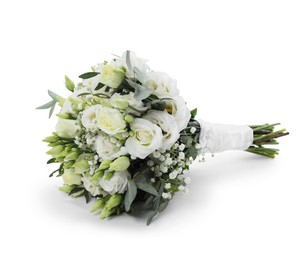 Photo of Wedding bouquet of beautiful flowers isolated on white