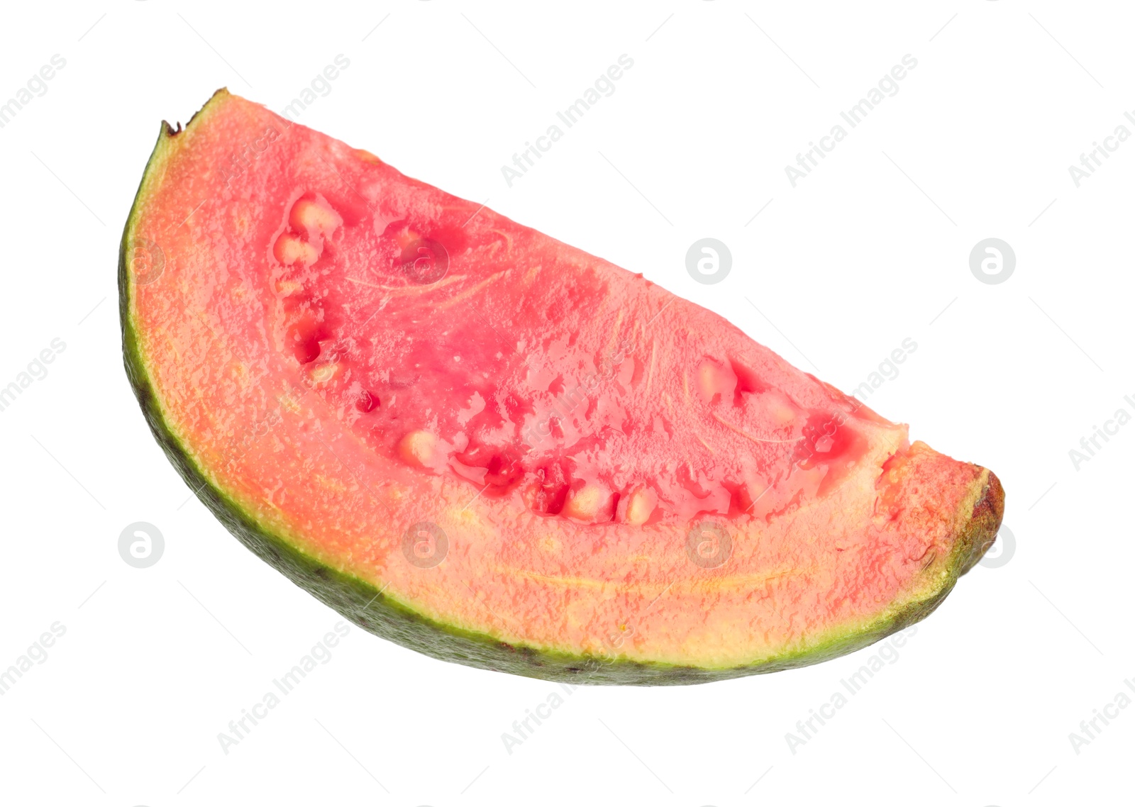 Photo of Piece of fresh guava fruit isolated on white