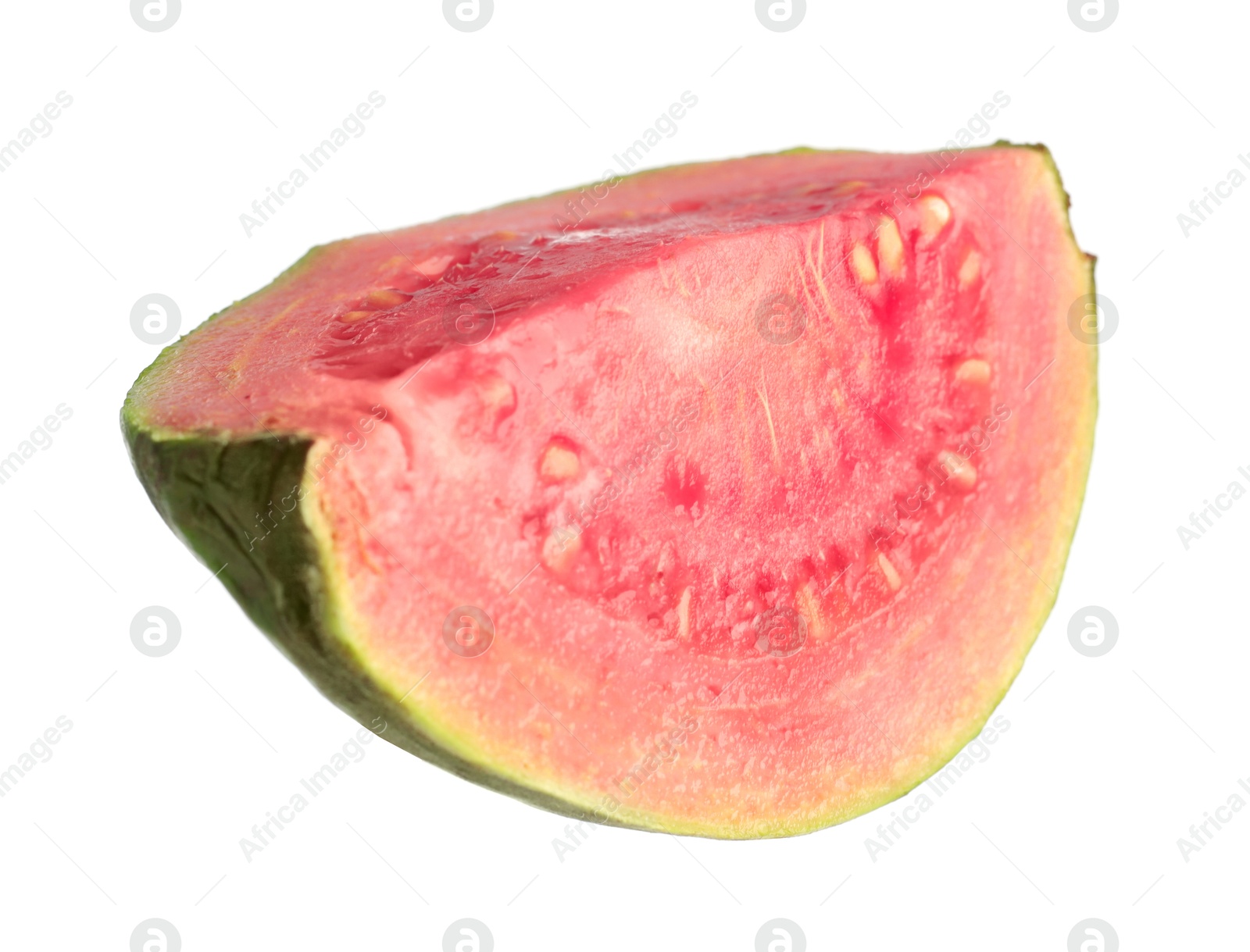 Photo of Piece of fresh guava fruit isolated on white