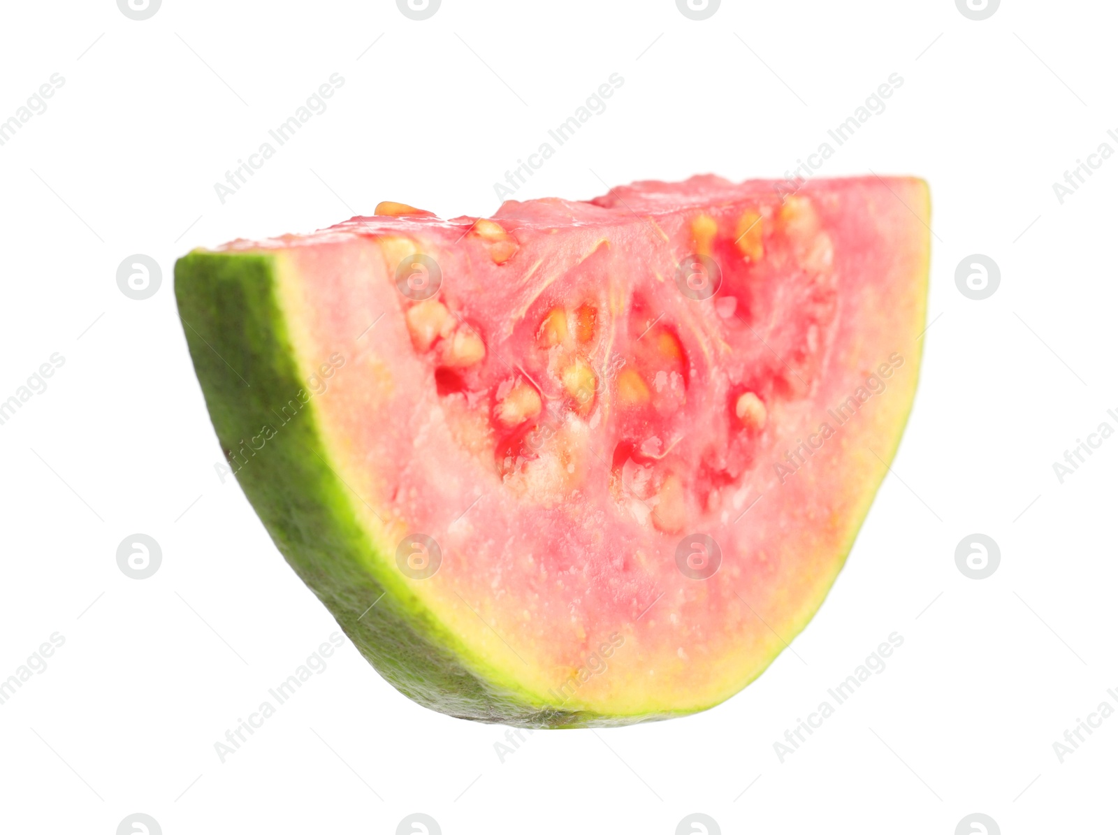 Photo of Piece of fresh guava fruit isolated on white