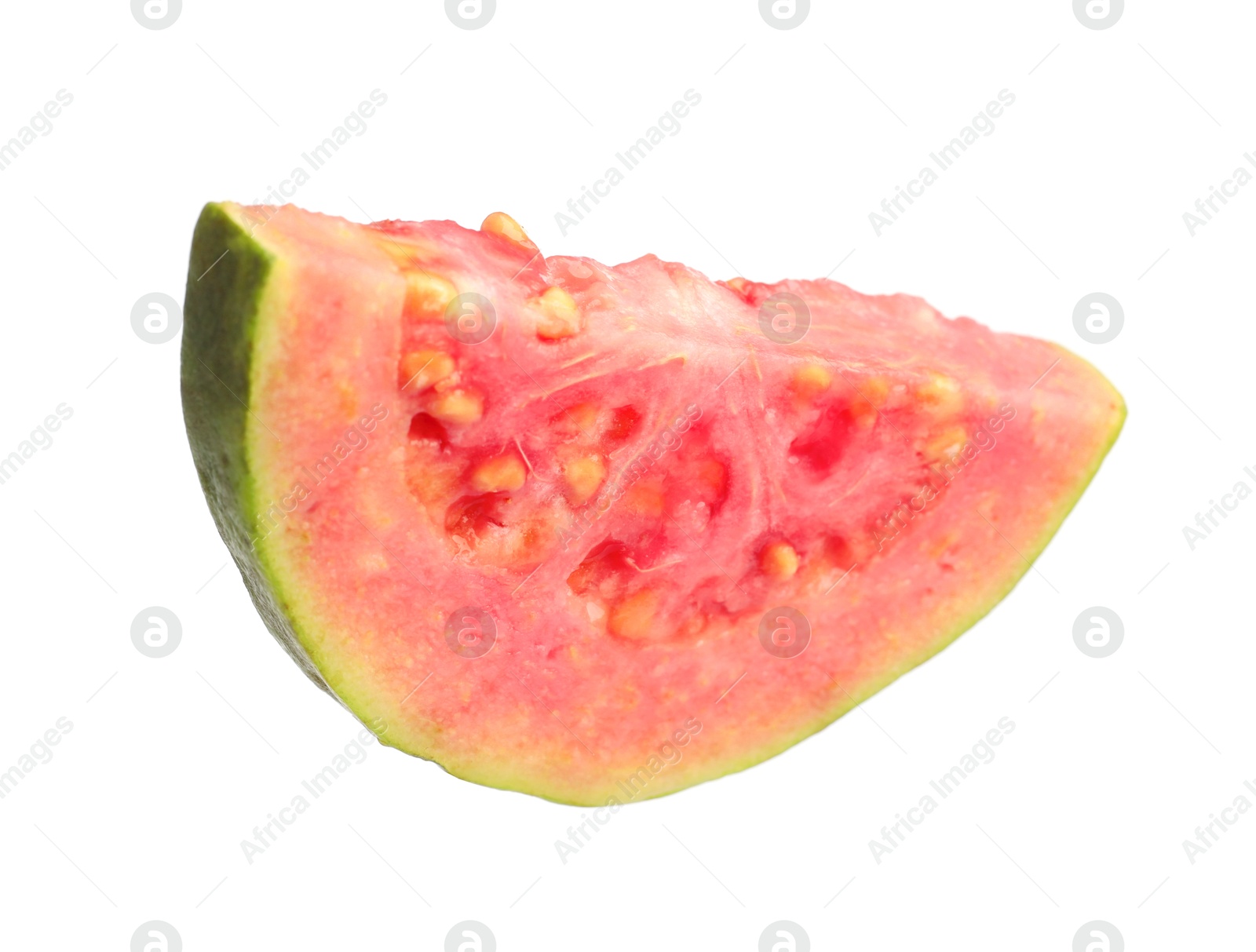 Photo of Piece of fresh guava fruit isolated on white