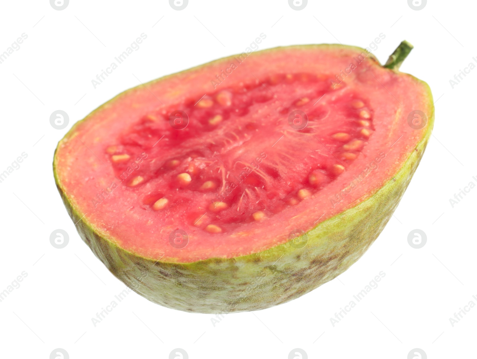 Photo of Half of fresh guava fruit isolated on white