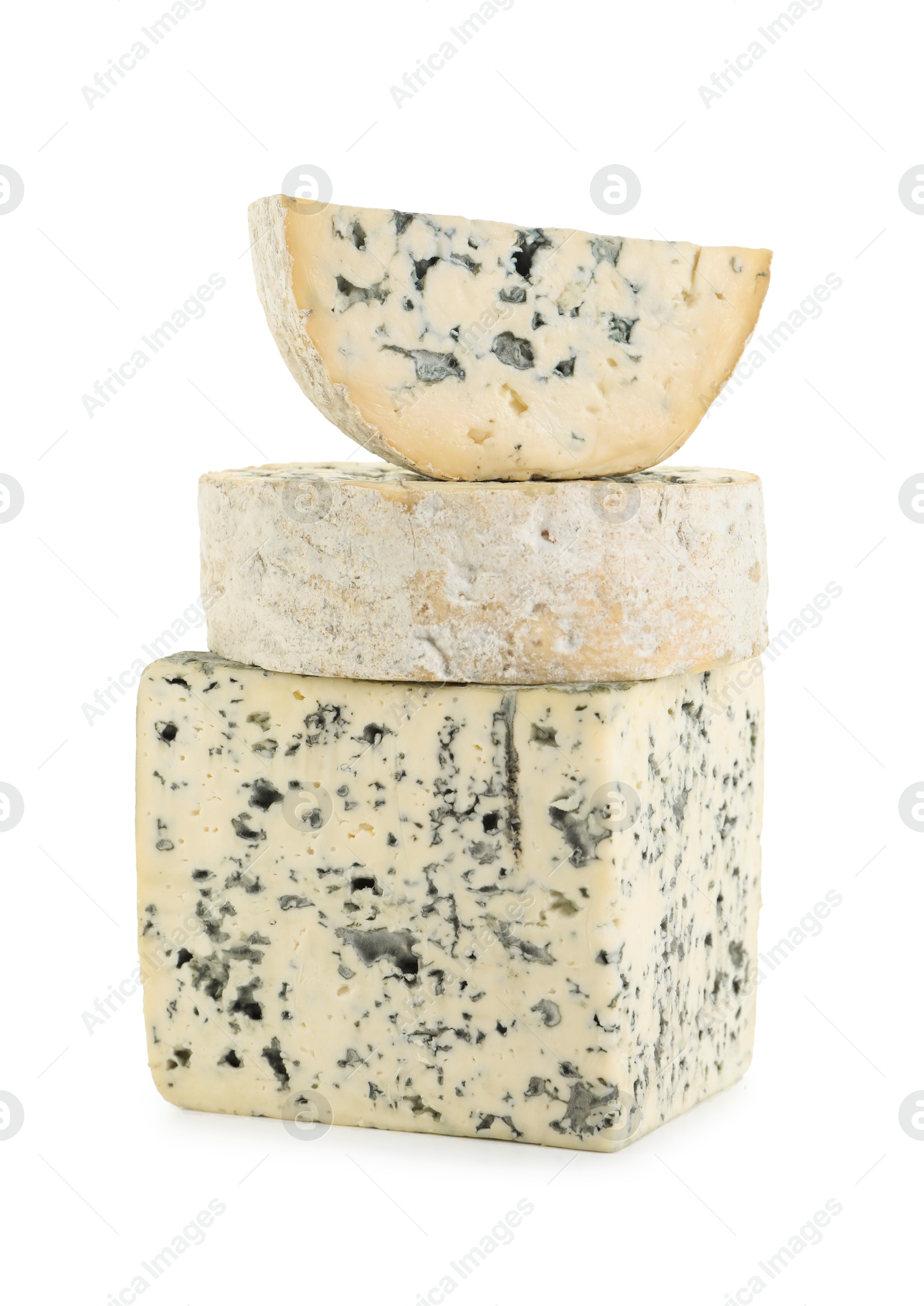 Photo of Different types of cheese isolated on white