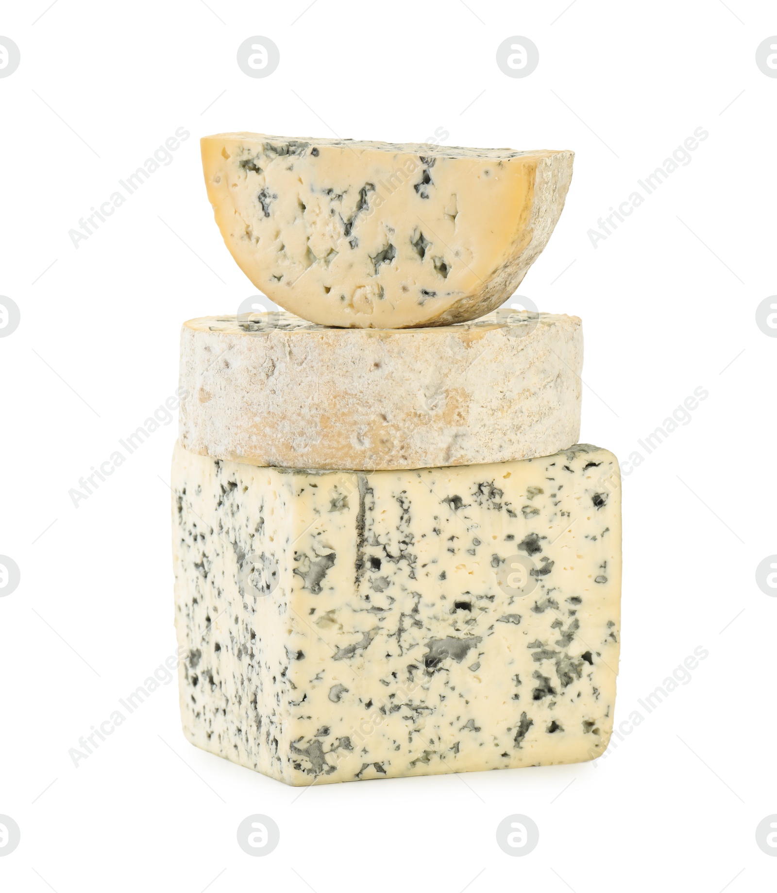 Photo of Different types of cheese isolated on white