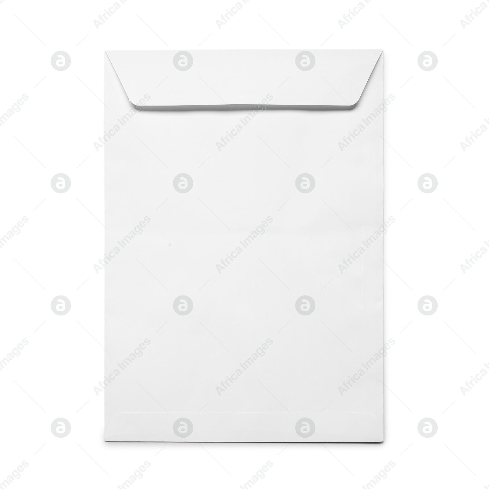 Photo of Envelope isolated on white, top view. Mockup for design