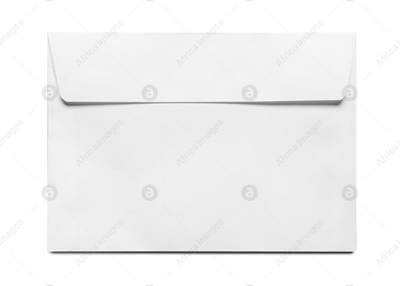 Photo of Envelope isolated on white, top view. Mockup for design