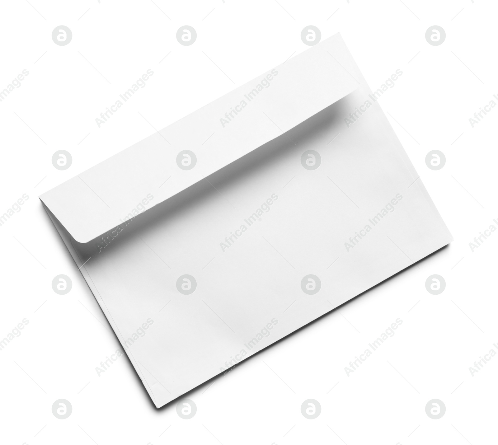 Photo of Envelope isolated on white, top view. Mockup for design