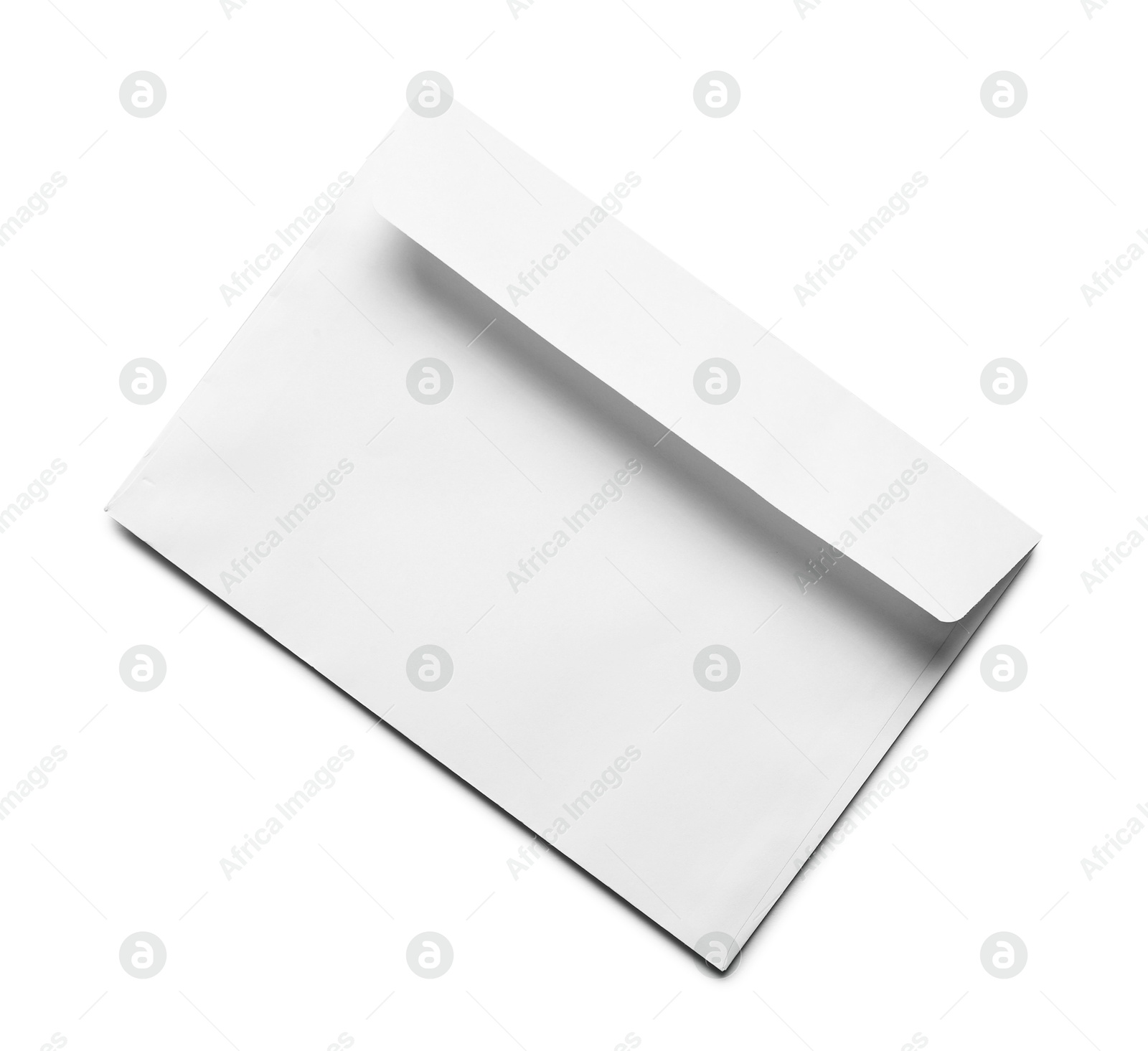 Photo of Envelope isolated on white, top view. Mockup for design