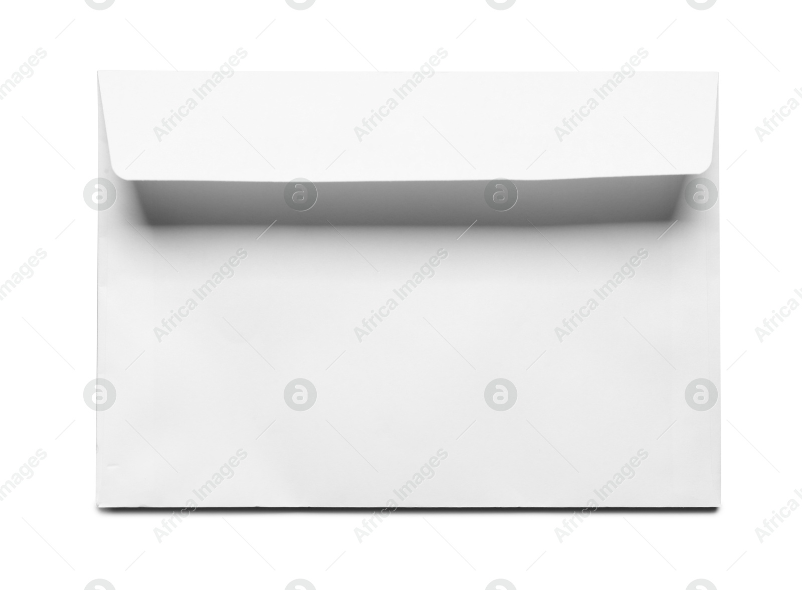 Photo of Envelope isolated on white, top view. Mockup for design