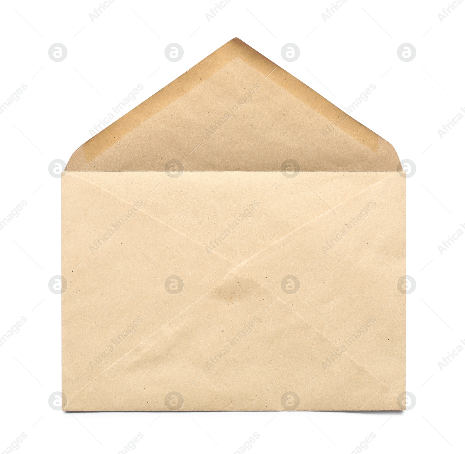 Photo of Envelope isolated on white, top view. Mockup for design