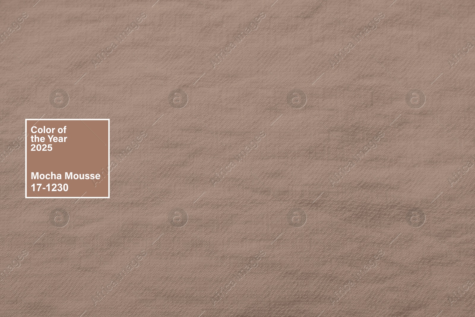 Image of Mocha mousse - color of 2025 year. Fabric in brown shade, closeup