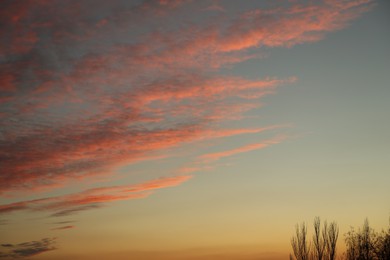 Photo of Picturesque view of sky with beautiful clouds at sunset