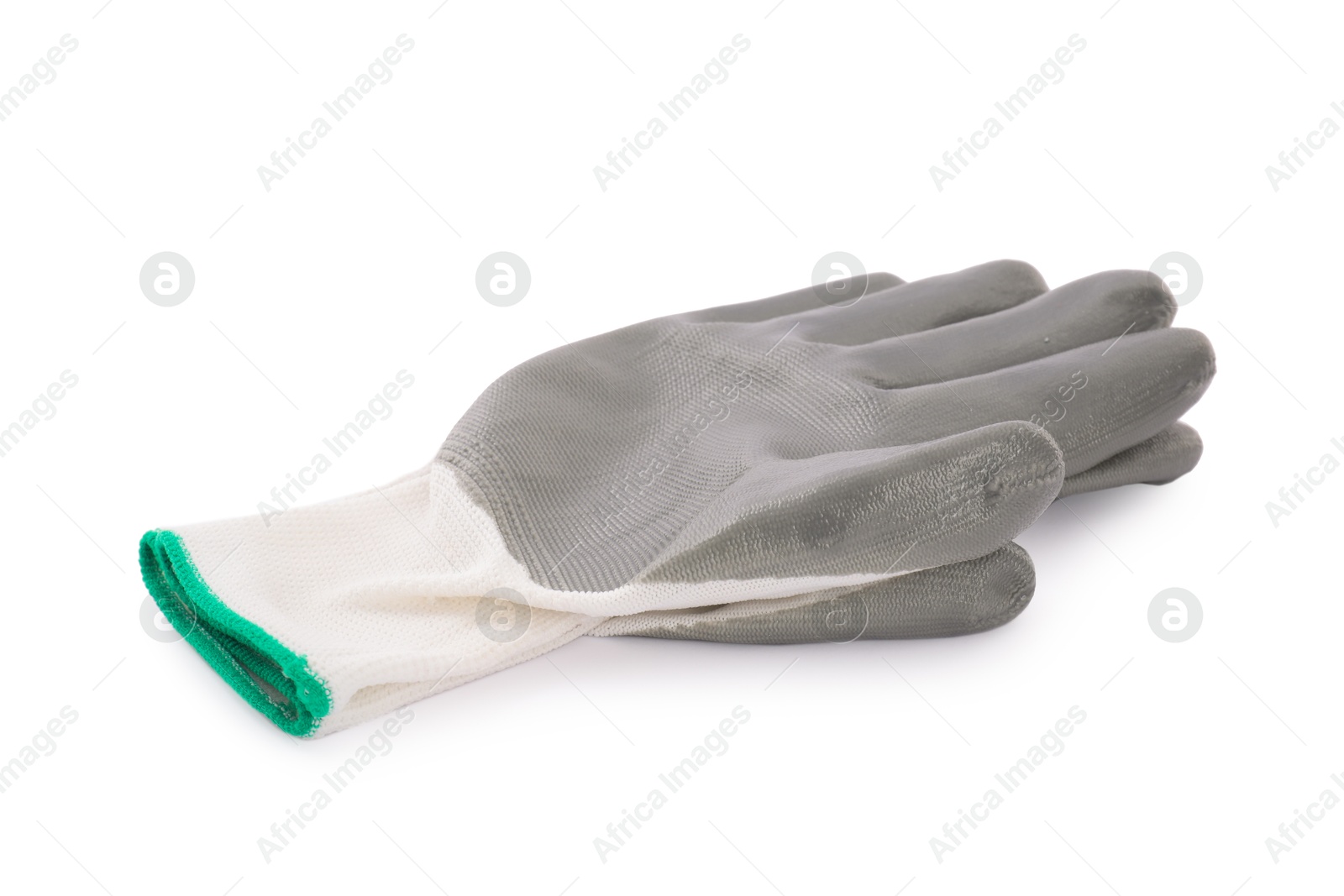 Photo of Protective gloves isolated on white. Safety equipment