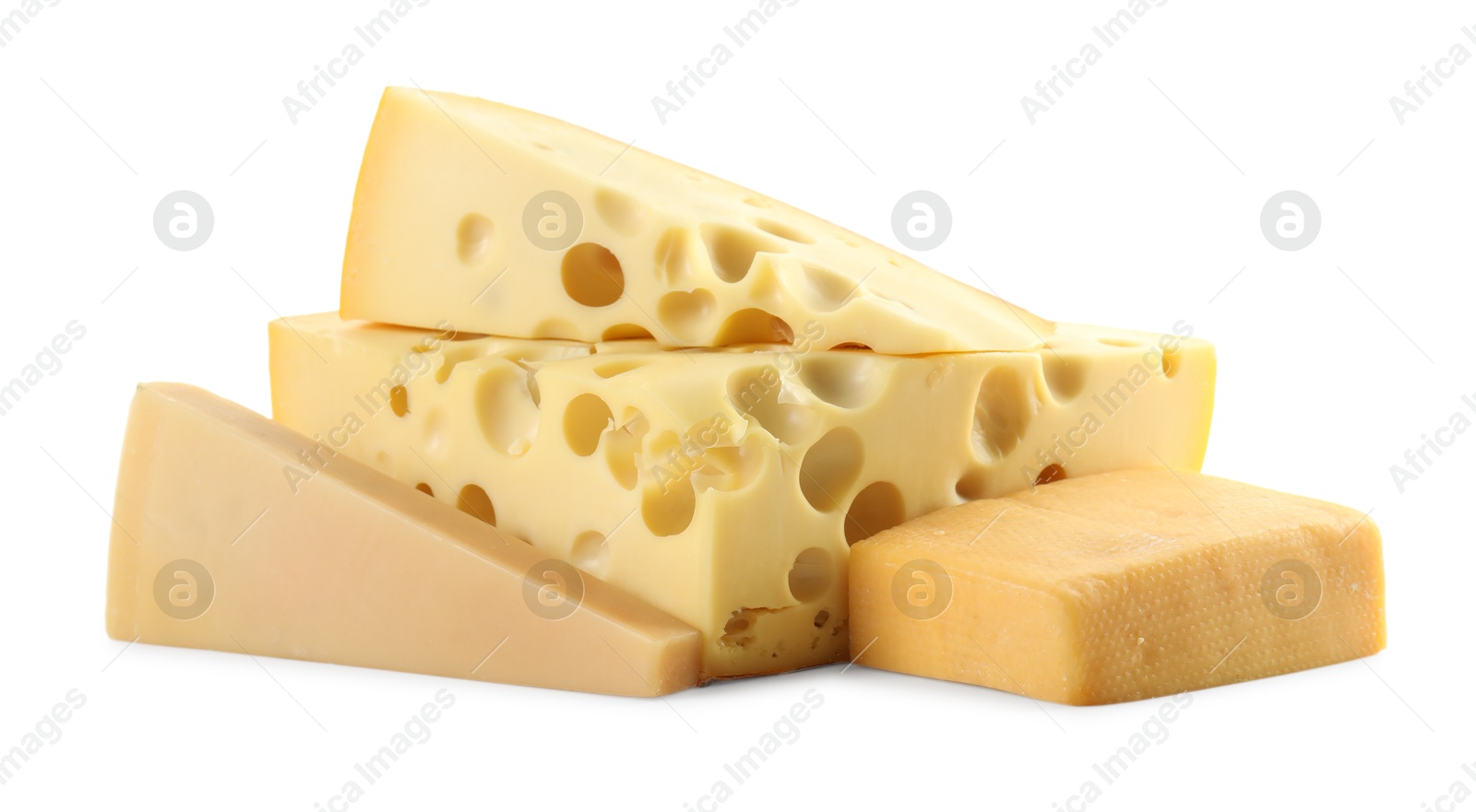 Photo of Different types of cheese isolated on white