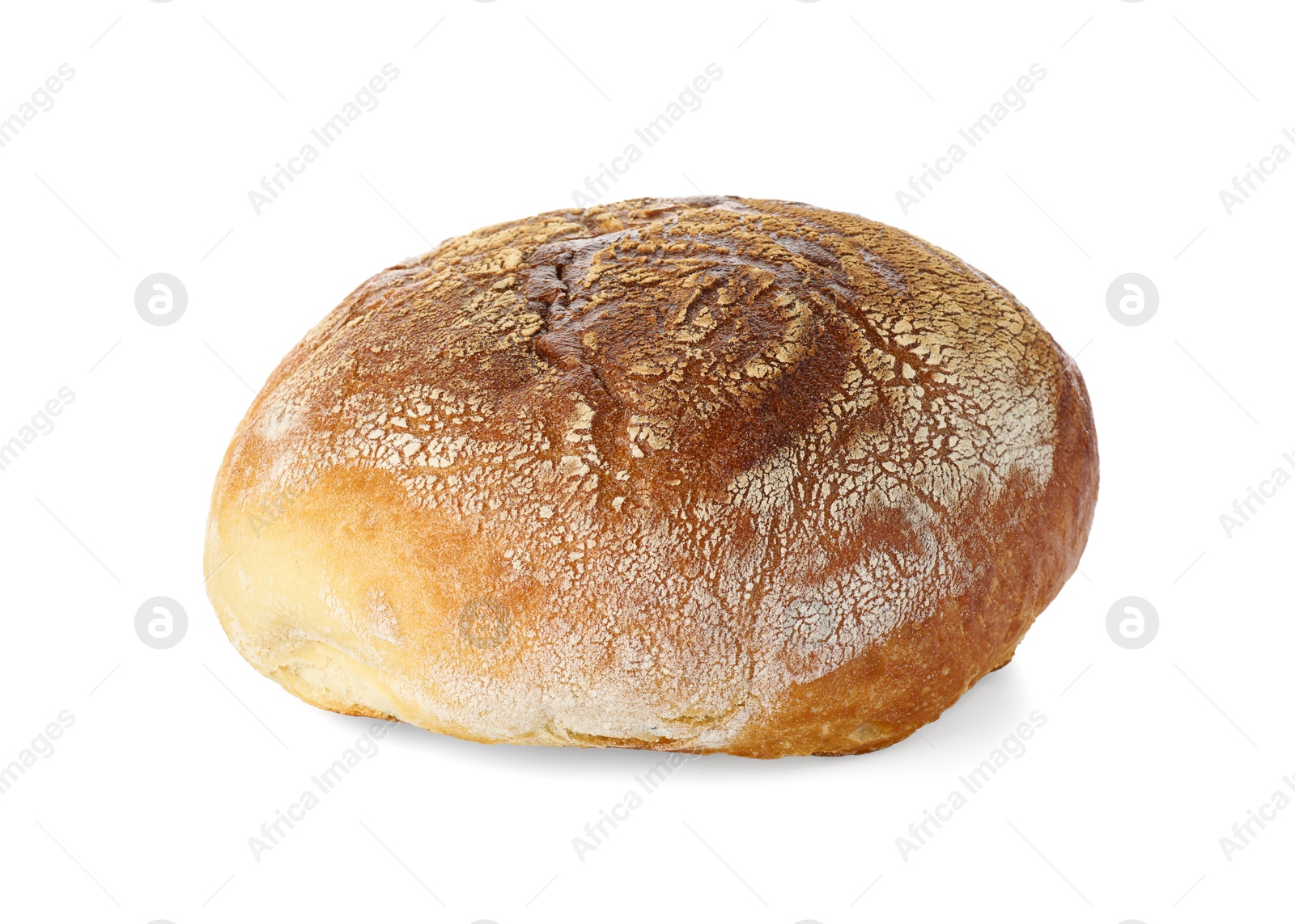 Photo of Whole loaf of freshly baked bread isolated on white