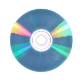 Photo of One shiny compact disc isolated on white