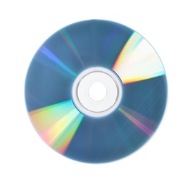 Photo of One shiny compact disc isolated on white