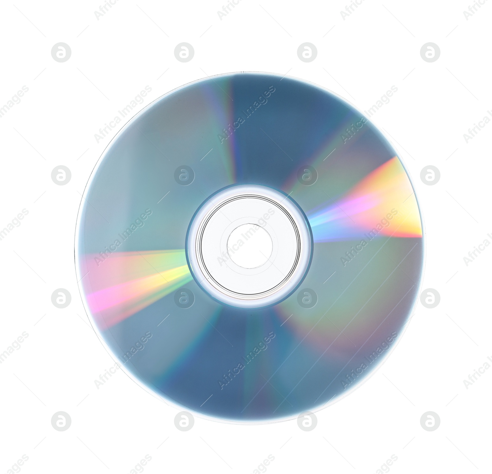 Photo of One shiny compact disc isolated on white