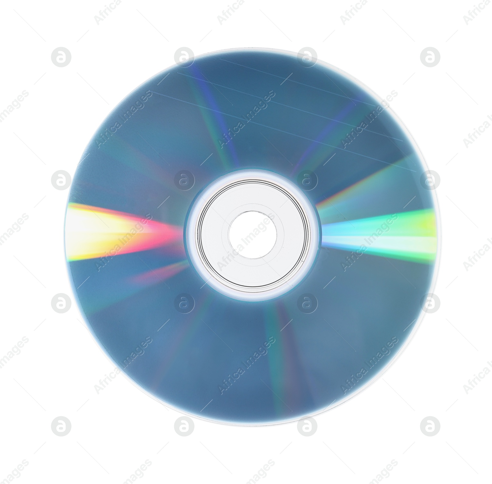 Photo of One shiny compact disc isolated on white