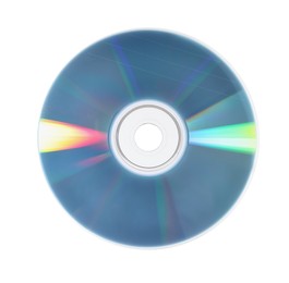 Photo of One shiny compact disc isolated on white