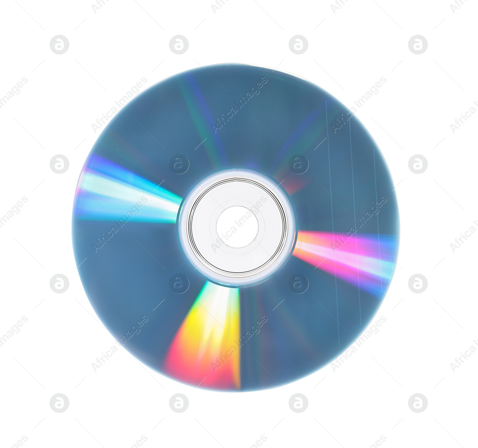 Photo of One shiny compact disc isolated on white