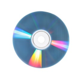 Photo of One shiny compact disc isolated on white