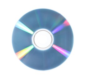 Photo of One shiny compact disc isolated on white