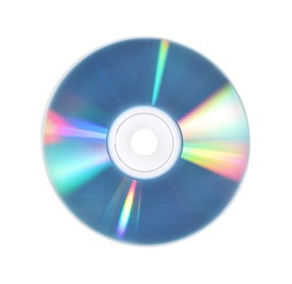 Photo of One shiny compact disc isolated on white