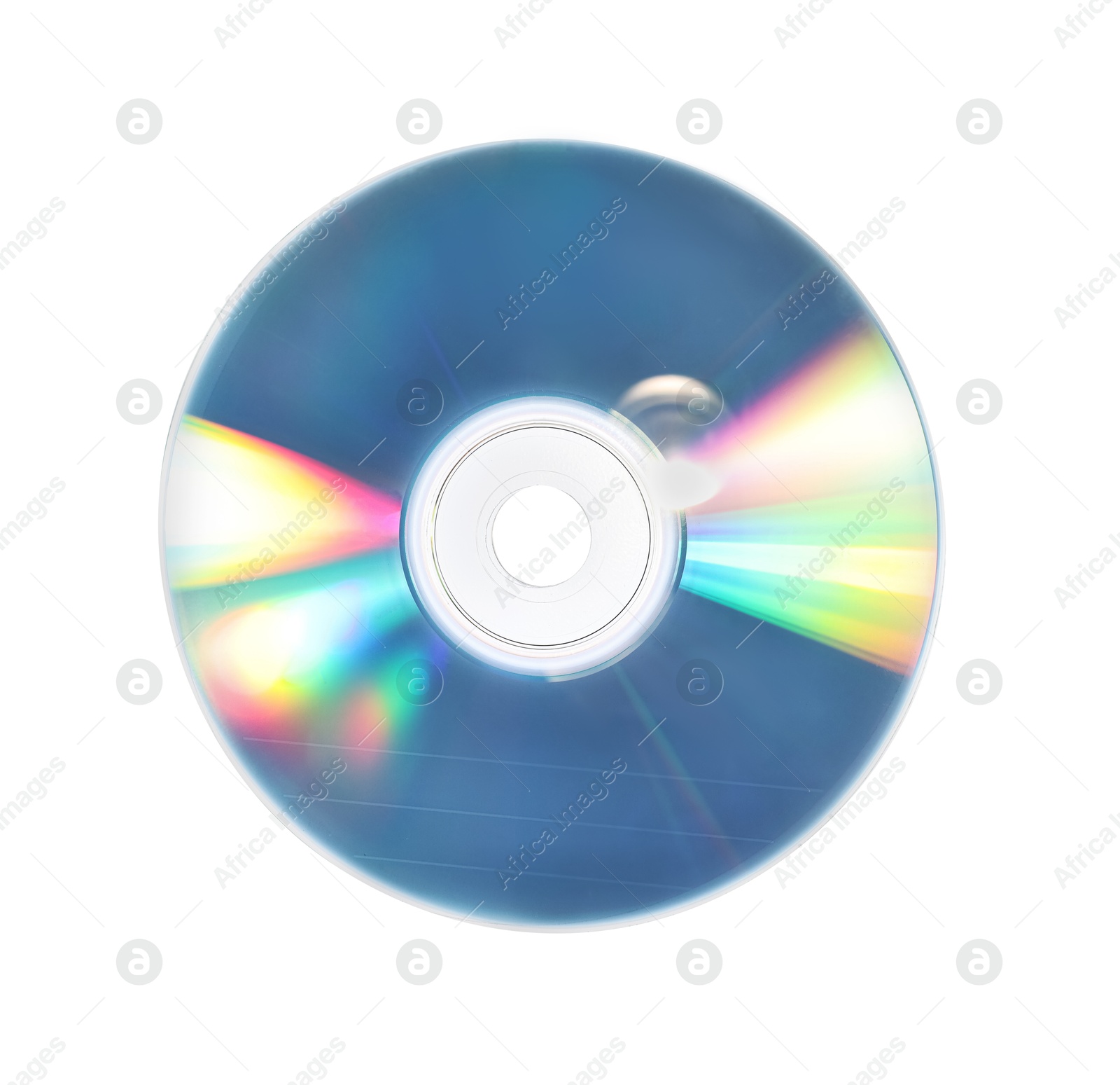 Photo of One shiny compact disc isolated on white