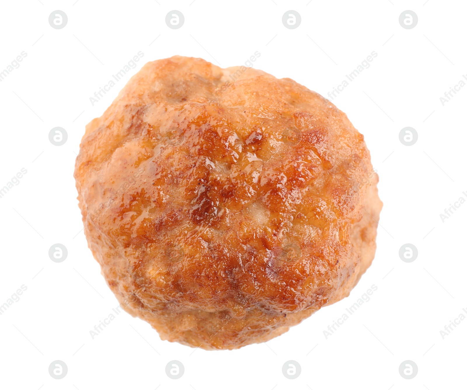 Photo of One tasty cooked meatball isolated on white