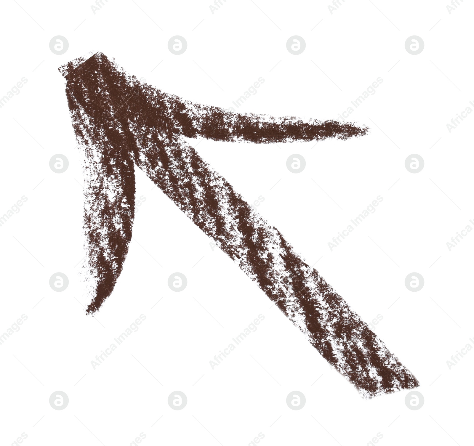 Photo of One brown drawn arrow isolated on white