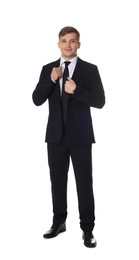 Photo of Man in classic suit on white background