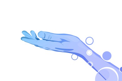 Illustration of Light blue gradient hand on white background. Illustration