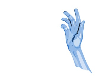 Illustration of Light blue hand on white background. Illustration