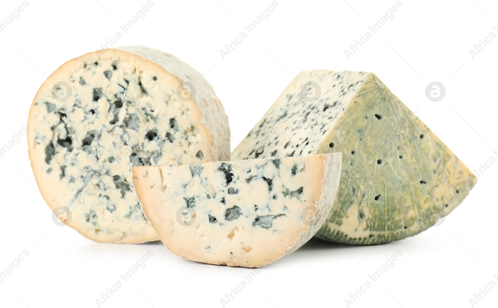 Photo of Different types of cheese isolated on white