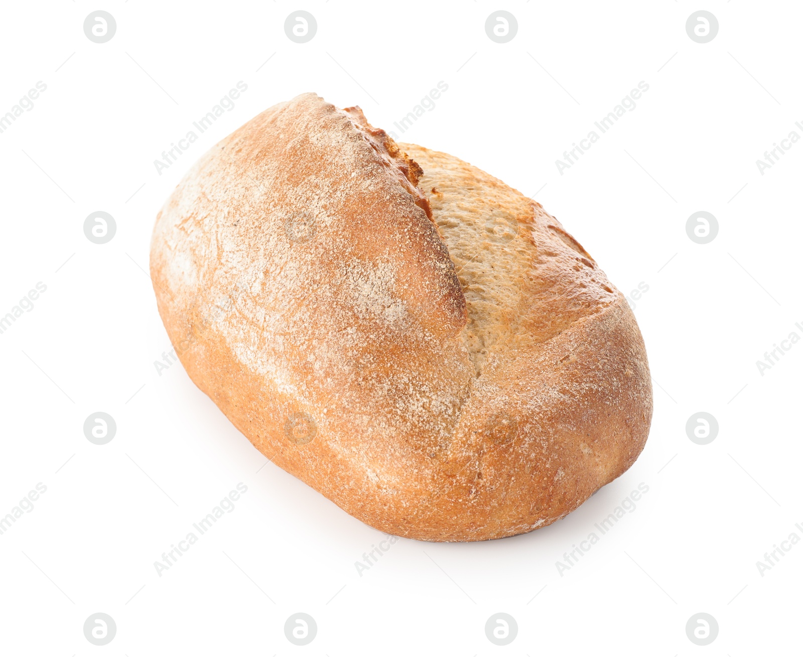 Photo of Whole loaf of freshly baked bread isolated on white