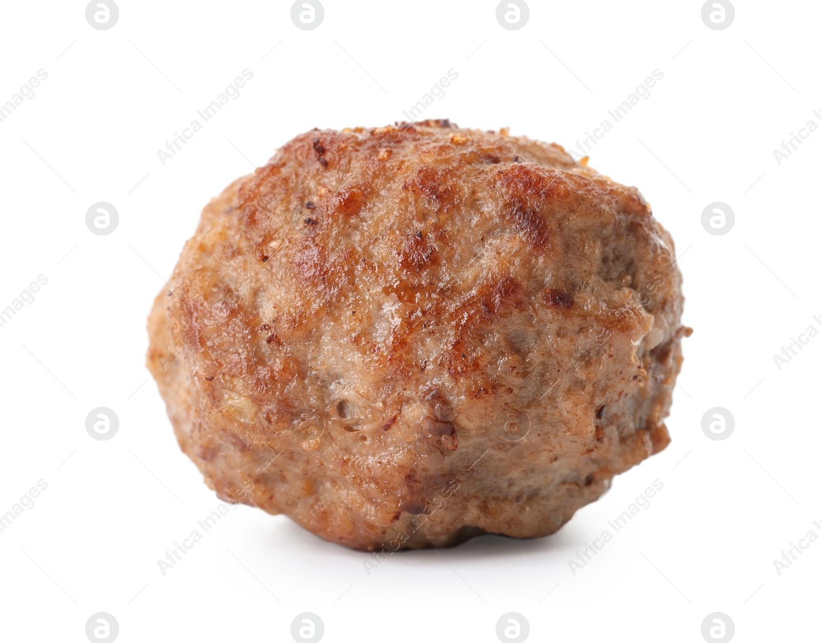 Photo of One tasty cooked meatball isolated on white