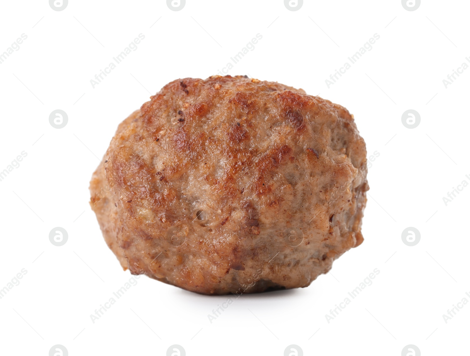 Photo of One tasty cooked meatball isolated on white