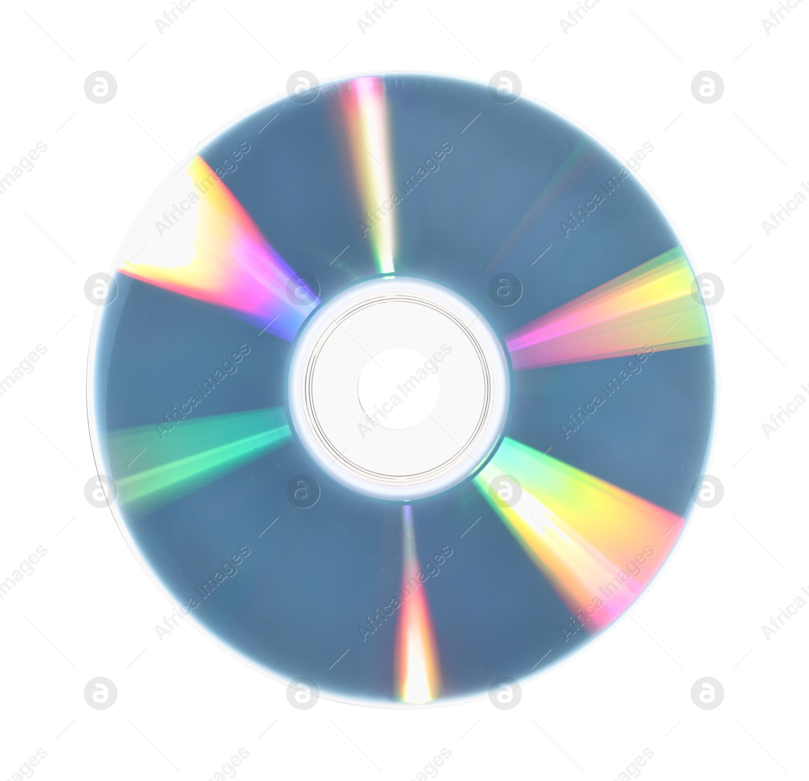 Photo of One shiny compact disc isolated on white