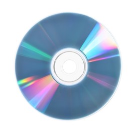 Photo of One shiny compact disc isolated on white