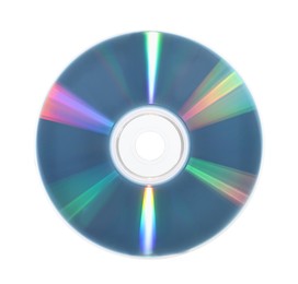 Photo of One shiny compact disc isolated on white