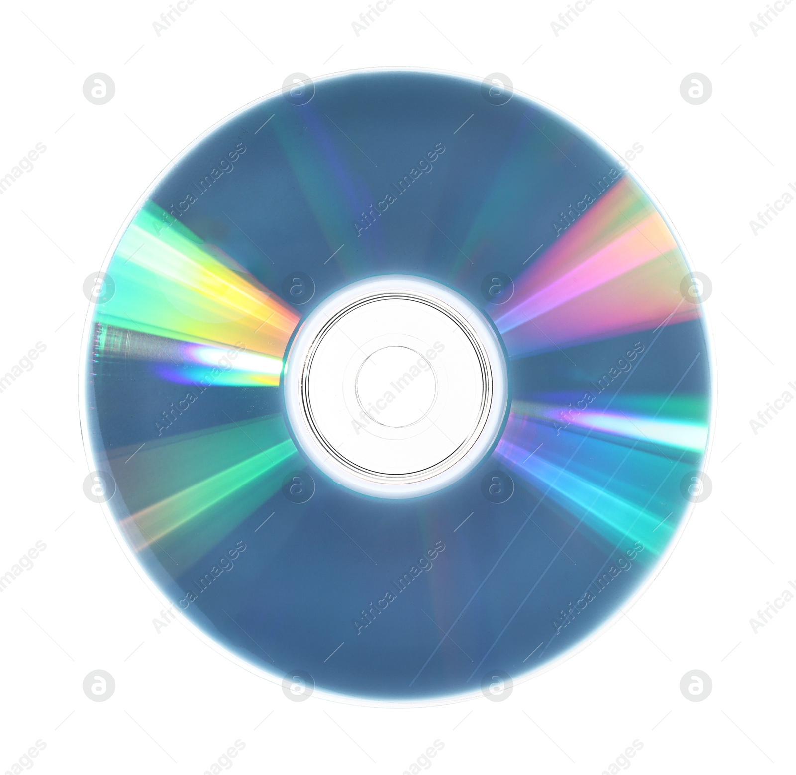 Photo of One shiny compact disc isolated on white