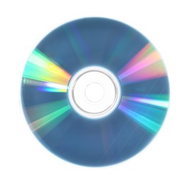 Photo of One shiny compact disc isolated on white