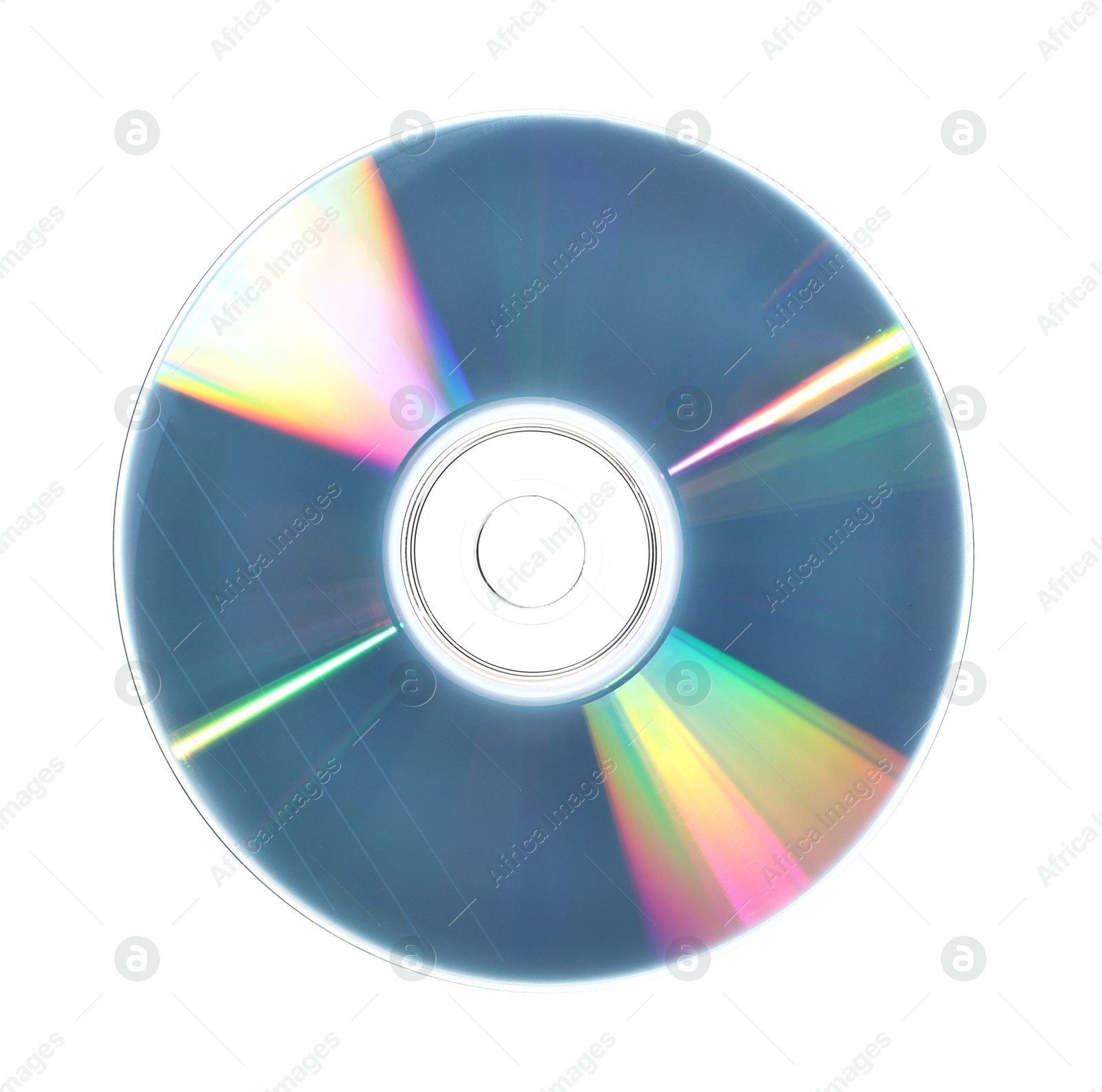 Photo of One shiny compact disc isolated on white