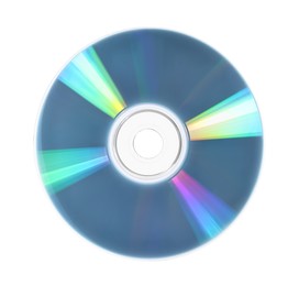 Photo of One shiny compact disc isolated on white